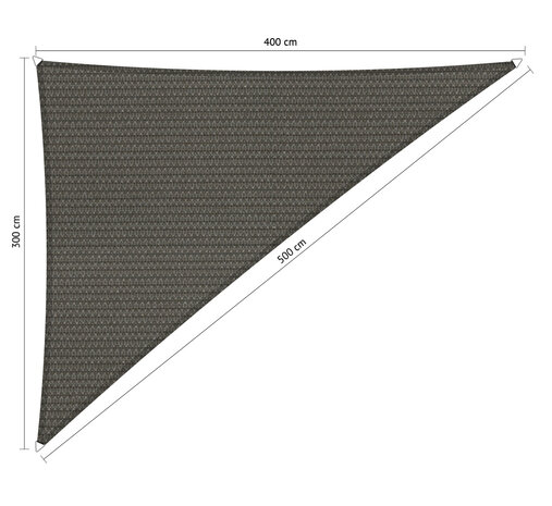 Premium schaduwdoek 3x4x5m driehoek waterdoorlatend Cool Grey