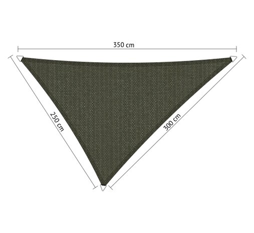 Premium schaduwdoek 2.5x3x3.5m driehoek waterdoorlatend Deep Grey