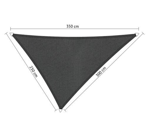 Premium schaduwdoek 2.5x3x3.5m driehoek waterdoorlatend Carbon Black