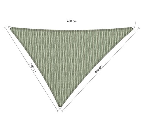 Premium schaduwdoek 3.5x4x4.5m driehoek waterdoorlatend Moonstone Green
