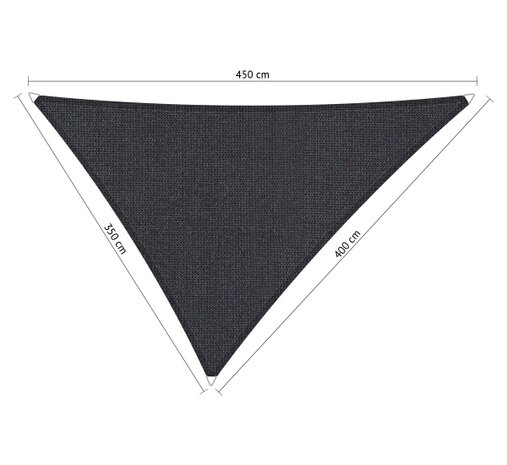 Premium schaduwdoek 3.5x4x4.5m driehoek waterdoorlatend Carbon Black