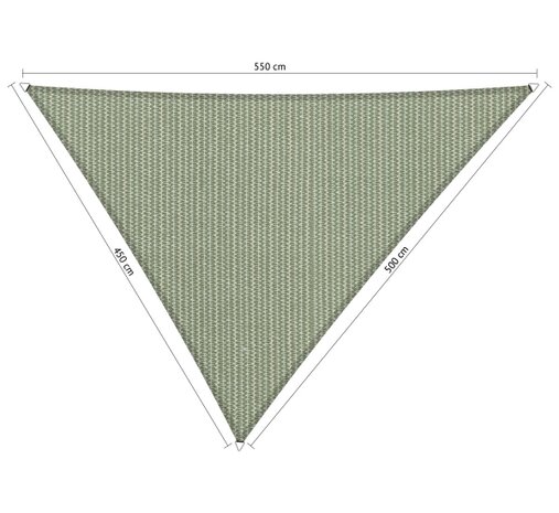 Premium schaduwdoek 4.5x5x5.5m driehoek waterdoorlatend Moonstone Green
