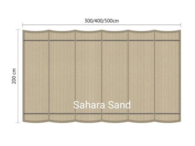Harmonicadoek 2x4m waterdoorlatend Sahara Sand