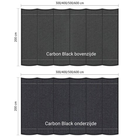 Harmonicadoek 2x4m waterdoorlatend Carbon Black