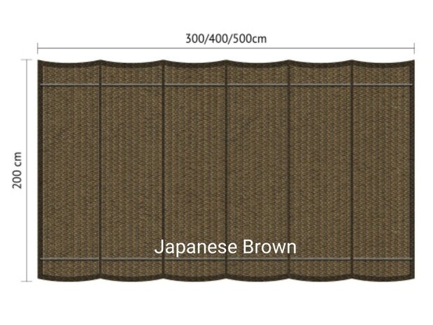 Harmonicadoek 2x5m waterdoorlatend Japanese Brown