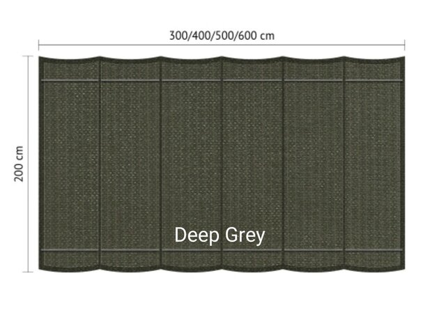 Harmonicadoek 2x5m waterdoorlatend Deep Grey