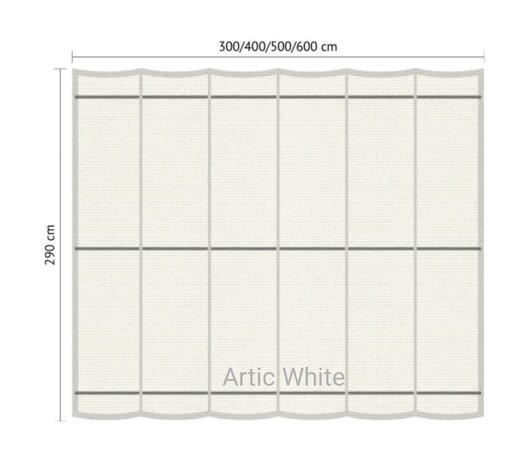 Harmonicadoek 2.9x4m waterdoorlatend Artic White