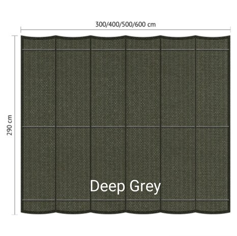 Harmonicadoek 2.9x4m waterdoorlatend Deep Grey