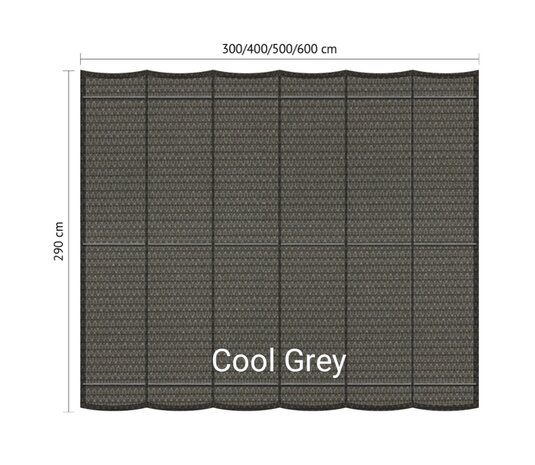Harmonicadoek 2.9x4m waterdoorlatend Cool Grey