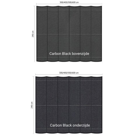 Harmonicadoek 2.9x5m waterdoorlatend Carbon Black