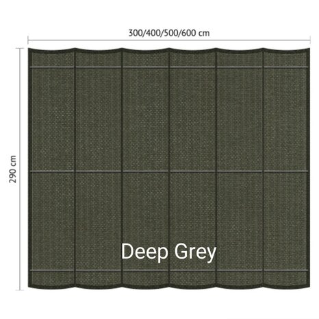 Harmonicadoek 2.9x6m waterdoorlatend Deep Grey