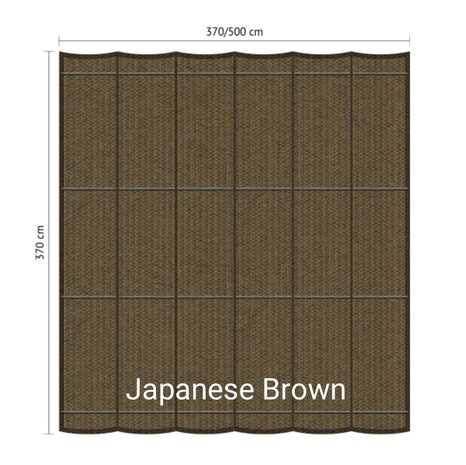 Harmonicadoek 3.7x3.7m waterdoorlatend Japanese Brown