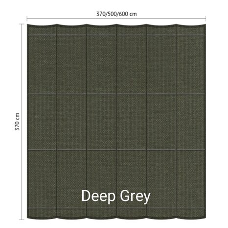 Harmonicadoek 3.7x3.7m waterdoorlatend Deep Grey