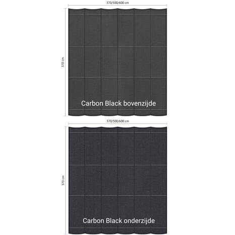Harmonicadoek 3.7x5m waterdoorlatend Carbon Black