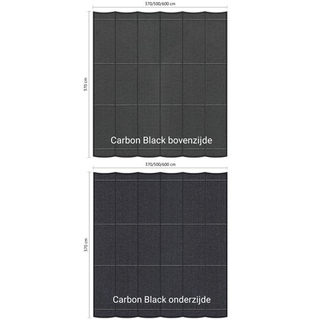 Harmonicadoek 3.7x6m waterdoorlatend Carbon Black