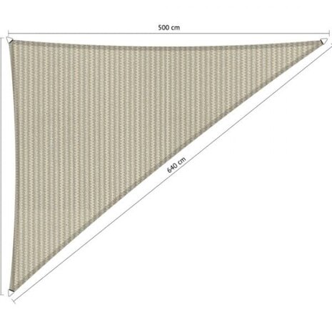 Premium schaduwdoek 4x5x6.4m driehoek waterdoorlatend Sahara Sand