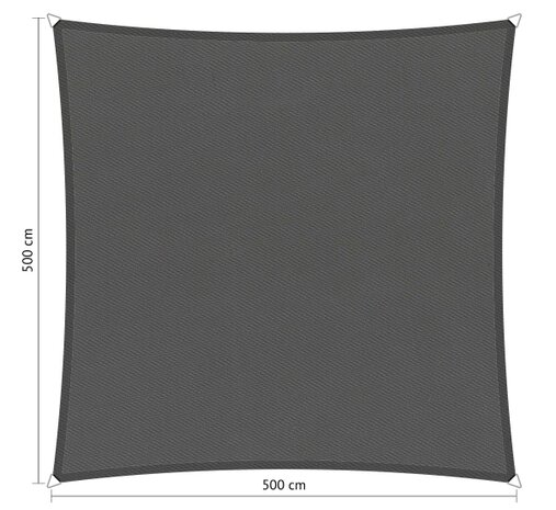 Premium schaduwdoek 5x5m vierkant waterafstotend Vintage Grey