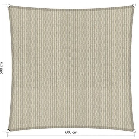 Premium schaduwdoek 6x6m vierkant waterdoorlatend Sahara Sand