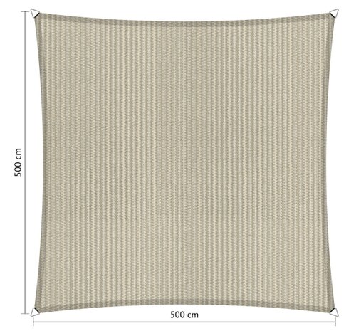 Premium schaduwdoek 5x5m vierkant waterdoorlatend Sahara Sand