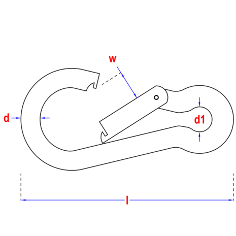 Karabijnhaak 4x40mm verzinkt