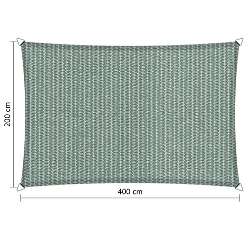 Premium schaduwdoek 2x4m rechthoek waterdoorlatend Country Blue