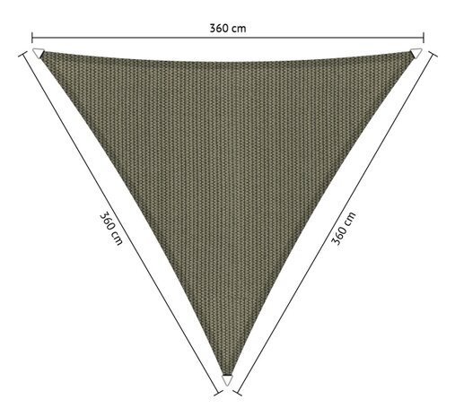 Premium schaduwdoek 3.6x3.6x3.6m driehoek waterdoorlatend Desert Storm