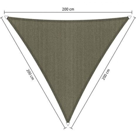 Premium schaduwdoek 2x2x2m driehoek waterdoorlatend Desert Storm