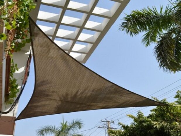 OUTLET Premium schaduwdoek 3.6x3.6x3.6m driehoek waterdoorlatend Carbon Black