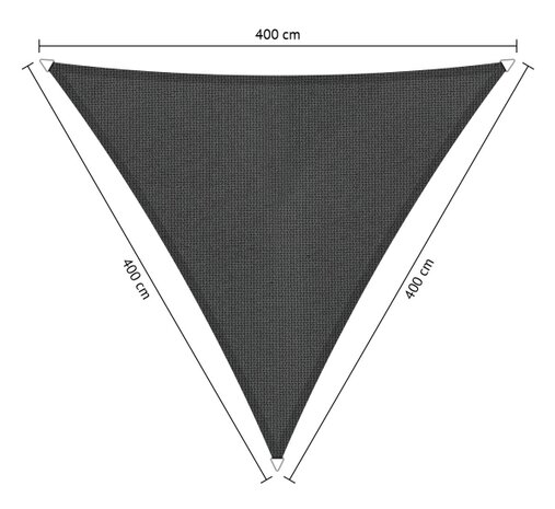 Outlet Premium schaduwdoek 4x4x4m driehoek waterdoorlatend Carbon Black