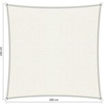 Premium schaduwdoek 2x2m vierkant waterdoorlatend Artic White Premium schaduwdoek 2x2m vierkant waterdoorlatend Artic White
