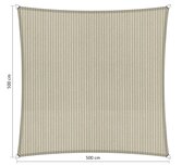 Premium schaduwdoek 5x5m vierkant waterdoorlatend Sahara Sand Premium schaduwdoek 5x5m vierkant waterdoorlatend Sahara Sand