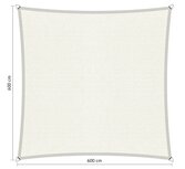 Premium schaduwdoek 6x6m vierkant waterdoorlatend Artic White Premium schaduwdoek 6x6m vierkant waterdoorlatend Artic White