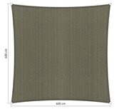 Premium schaduwdoek 6x6m vierkant waterdoorlatend Desert Storm Premium schaduwdoek 6x6m vierkant waterdoorlatend Desert Storm