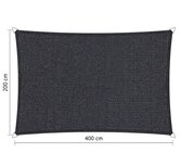 Premium schaduwdoek 2x4m rechthoek waterdoorlatend Carbon Black Premium schaduwdoek 2x4m rechthoek waterdoorlatend Carbon Black