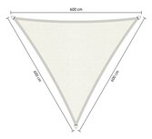 Premium schaduwdoek 6x6x6m driehoek waterdoorlatend Artic White Premium schaduwdoek 6x6x6m driehoek waterdoorlatend Artic White