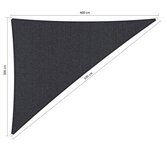 Premium schaduwdoek 3x4x5m driehoek waterdoorlatend Carbon Black Premium schaduwdoek 3x4x5m driehoek waterdoorlatend Carbon Black