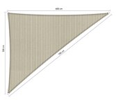Premium schaduwdoek 5x6x7.8m driehoek waterdoorlatend Sahara Sand Premium schaduwdoek 5x6x7.8m driehoek waterdoorlatend Sahara Sand