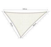 Premium schaduwdoek 2.5x3x3.5m driehoek waterdoorlatend Artic White Premium schaduwdoek 2.5x3x3.5m driehoek waterdoorlatend Artic White