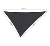 Premium schaduwdoek 2.5x3x3.5m driehoek waterdoorlatend Carbon Black Premium schaduwdoek 2.5x3x3.5m driehoek waterdoorlatend Carbon Black