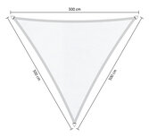 Premium schaduwdoek 3x3x3m driehoek waterafstotend Island White Premium schaduwdoek 3x3x3m driehoek waterafstotend Island White