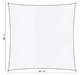 Premium schaduwdoek 4x4m vierkant waterafstotend Island White Premium schaduwdoek 4x4m vierkant waterafstotend Island White