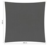 Premium schaduwdoek 4x4m vierkant waterafstotend Vintage Grey Premium schaduwdoek 4x4m vierkant waterafstotend Vintage Grey