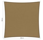 Premium schaduwdoek 5x5m vierkant waterafstotend Original Camel Premium schaduwdoek 5x5m vierkant waterafstotend Original Camel