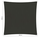 Premium schaduwdoek 5x5m vierkant waterafstotend Warm Grey Premium schaduwdoek 5x5m vierkant waterafstotend Warm Grey