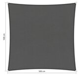 Premium schaduwdoek 5x5m vierkant waterafstotend Vintage Grey Premium schaduwdoek 5x5m vierkant waterafstotend Vintage Grey