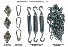Basic bevestiging set schaduwdoek driehoek Basic bevestiging set schaduwdoek driehoek