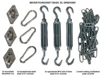 Basic XL bevestiging set schaduwdoek driehoek Basic XL bevestiging set schaduwdoek driehoek