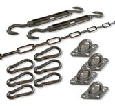 RVS bevestiging set schaduwdoek vierkant / rechthoek RVS bevestiging set schaduwdoek vierkant / rechthoek