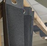 Buitengordijn HDPE met RVS ringen Carbon Black Buitengordijn HDPE met RVS ringen Carbon Black