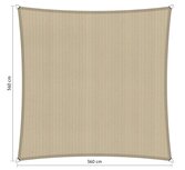 Premium schaduwdoek 3.6x3.6m vierkant waterdoorlatend Neutral Sand Premium schaduwdoek 3.6x3.6m vierkant waterdoorlatend Neutral Sand